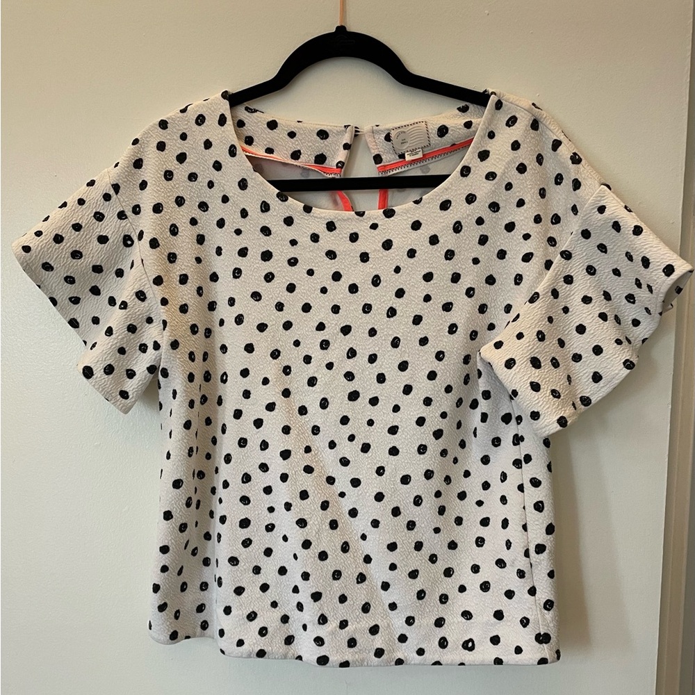Anthropologie postmark polka dot blouse